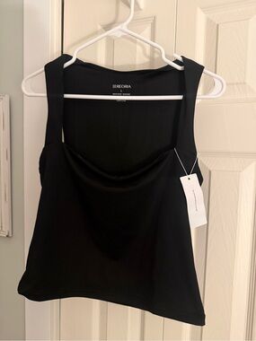 NWT ReoRia (Amazon) Black Cowl-type/Square Neck Tank with Wide Straps